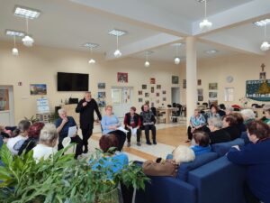 A Performative Reading of Beckett's “The End” at a day care center in Krzyzówki, Lipno County, photo from arach. interview protagonist