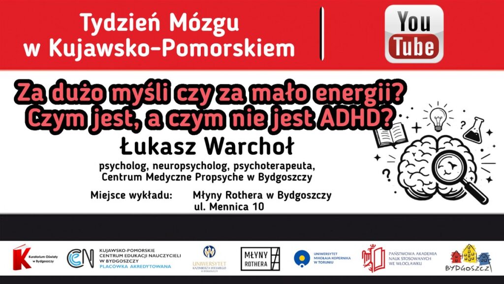 Grafika - Wykład online pt. Za dużo myśli czy za mało energii? Czym jest, a czym nie jest ADHD?