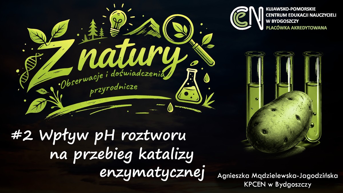 Grafika - audycja "Wpływ pH roztworu na przebieg katalizy enzymatycznej"