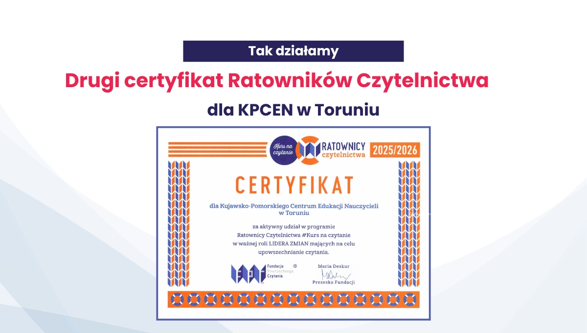 Grafika - Certyfikat Ratowników Czytelnictwa