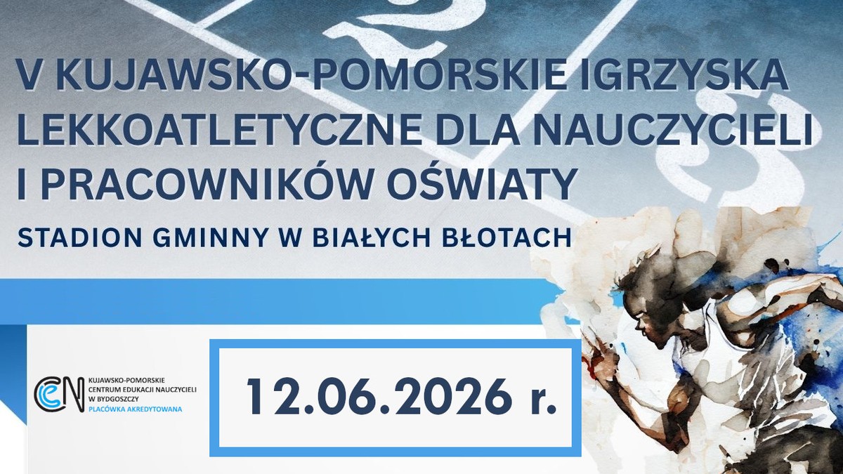 Plansza z filmiku - Filmowa relacja z igrzysk lekkoatletycznych nauczycieli