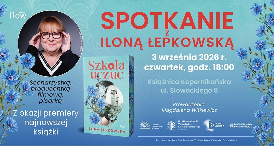 Baner informujący o spotkaniu z Iloną Łepkowską