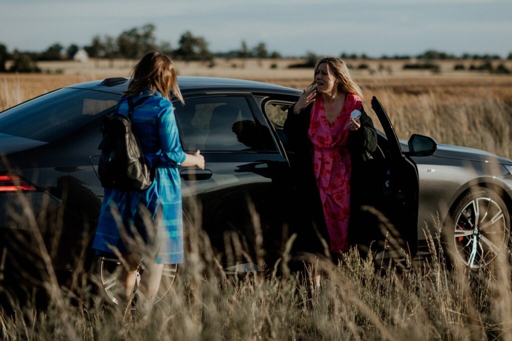 Press photo from the set of “The Road Less Traveled”