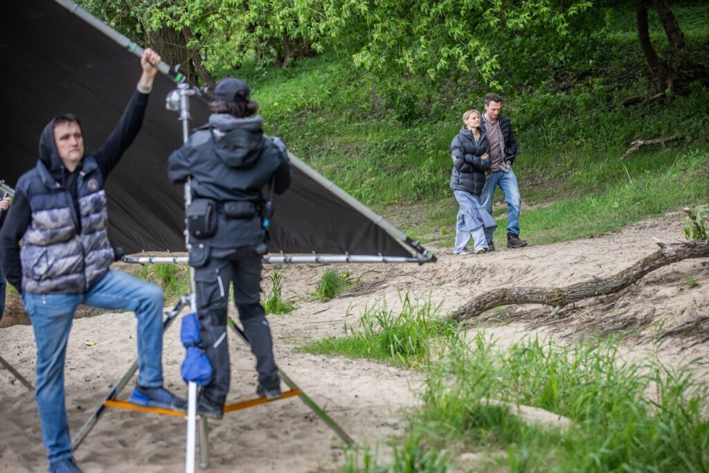 Plan zdjęciowy filmu „Całopalenie” Krzysztofa Zanussiego, fot. Andrzej Goiński dla UMWKP