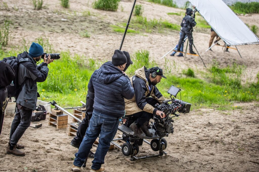 Plan zdjęciowy filmu „Całopalenie” Krzysztofa Zanussiego, fot. Andrzej Goiński dla UMWKP