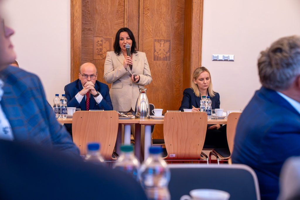 Pani dr A. Bańkowska podczas prezentacji na posiedzeniu K-P WRDS 13.10.2026 r.
