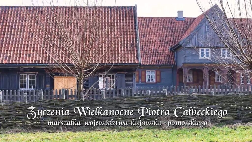 Kadr z nagrania z życzeniami marszałka województwa