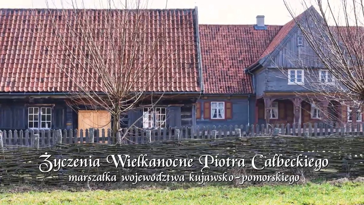 Kadr z nagrania z życzeniami marszałka województwa