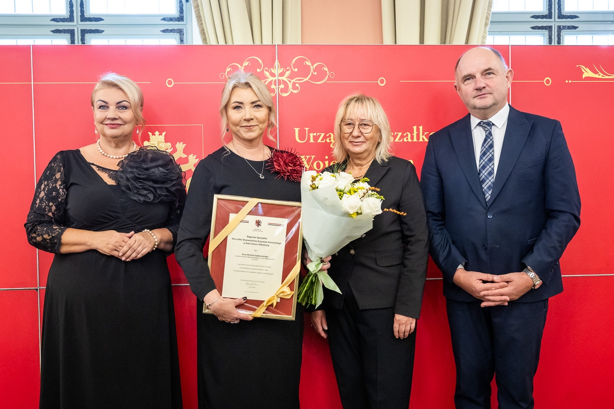 Uroczystość wręczenia nagród w konkursie Kujawsko-Pomorski Lider Edukacji w 2025 roku, fot. Szymon Zdziebło/tarantoga.pl dla UMWK