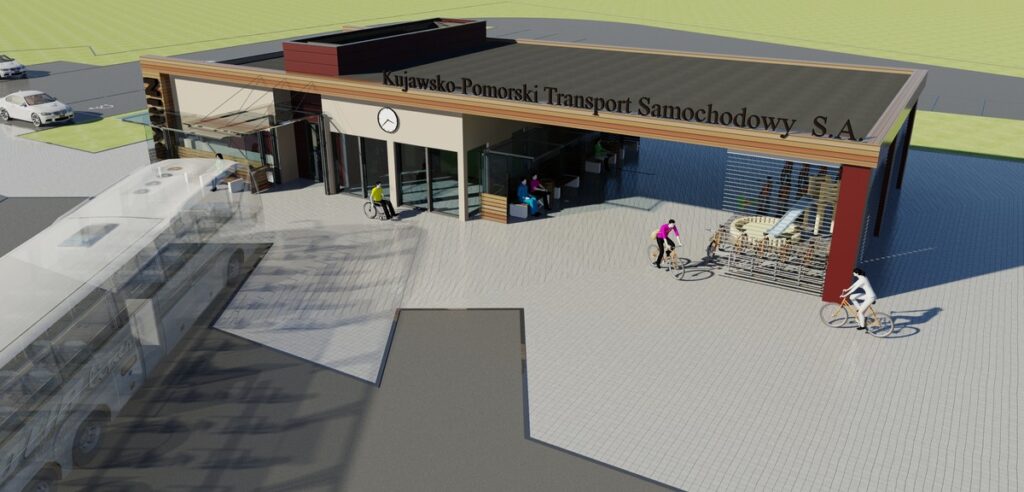 Wizualizacja nowego dworca autobusowego w Rypinie, fot. KPTS