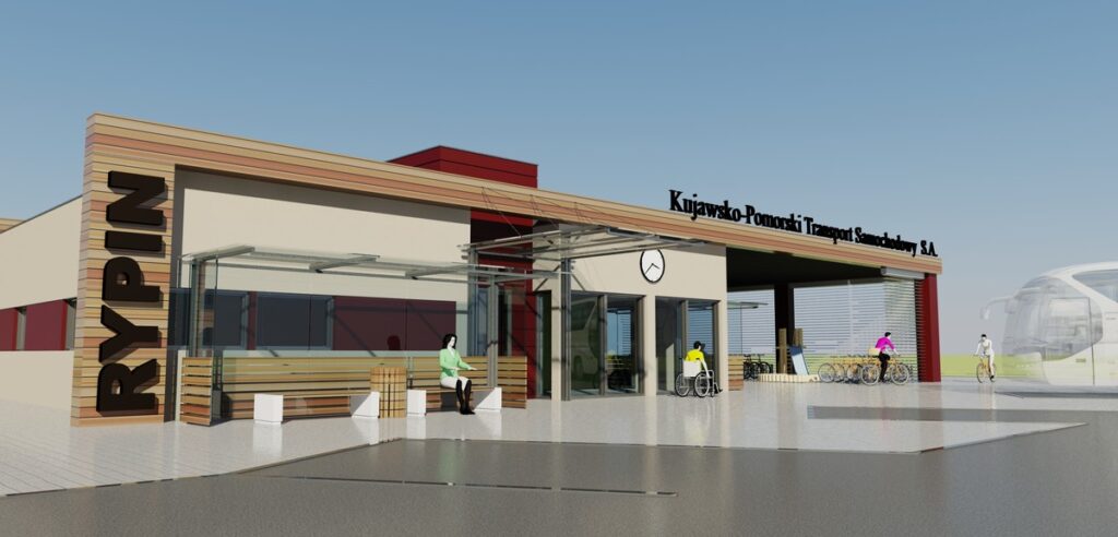 Wizualizacja nowego dworca autobusowego w Rypinie, fot. KPTS