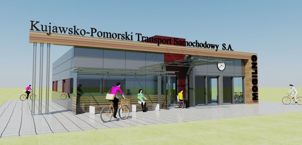 Wizualizacja dworca autobusowego w Mogilnie, fot. Kujawsko-Pomorski Transport Autobusowy