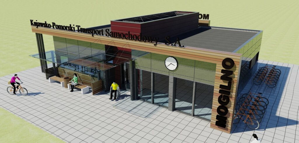 Wizualizacja dworca autobusowego w Mogilnie, fot. Kujawsko-Pomorski Transport Autobusowy