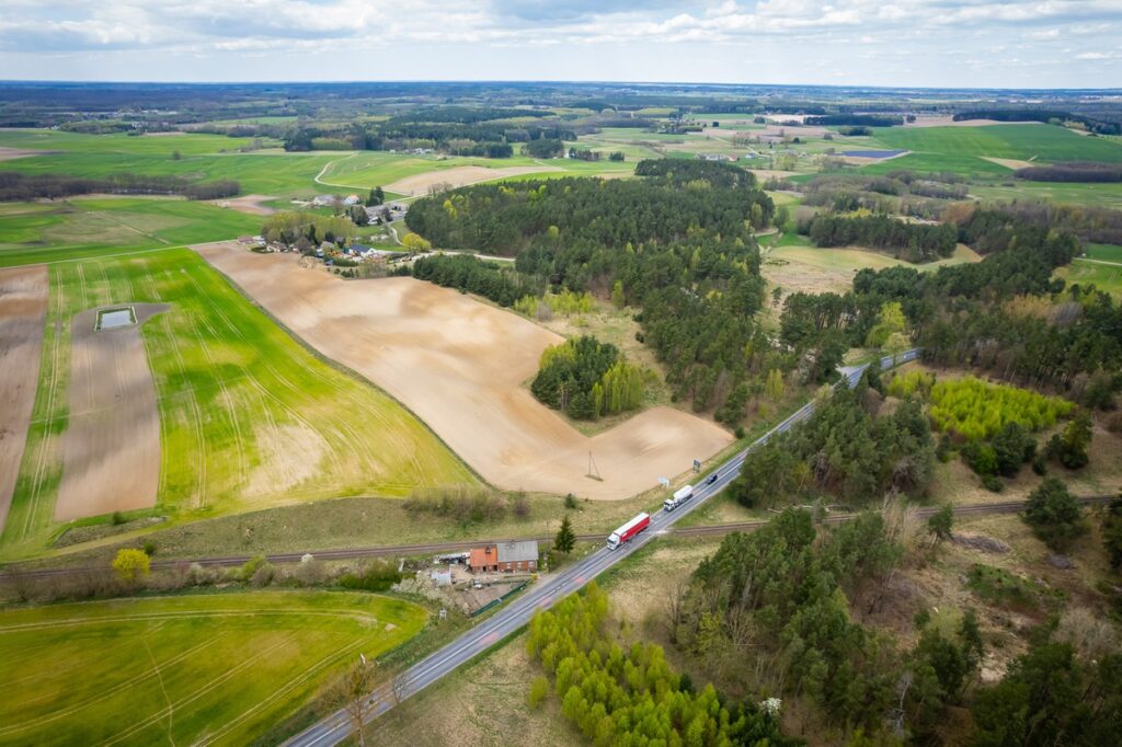 Site designated for the construction of the Więcbork bypass; photo by Tomasz Czachorowski/eventphoto.com.pl for UMWKP