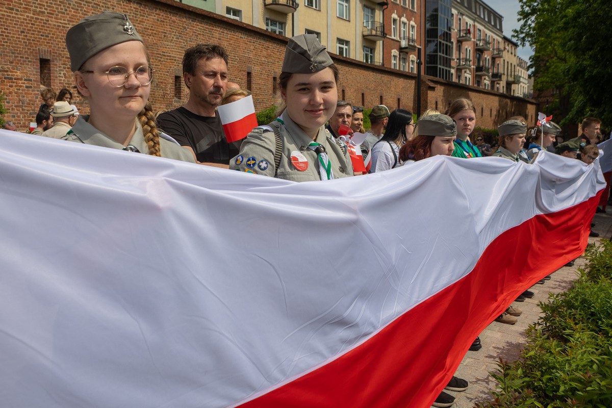 Obchody Dnia Flagi w 2025 r., fot. Mikołaj Kuras dla UMWKP