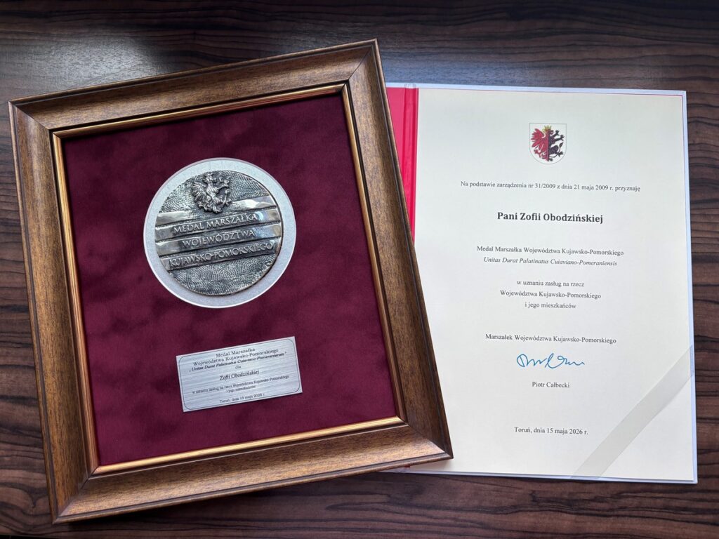 Medal dla Zofii Obodzińskiej, fot. UMWKP
