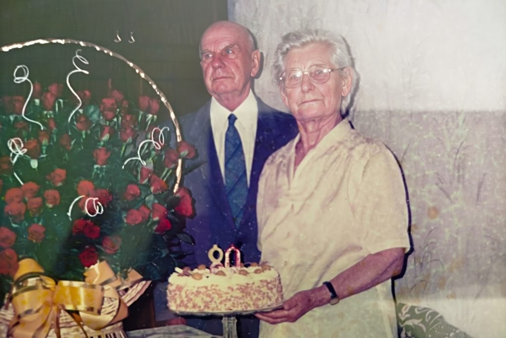 Adela Góralska wraz z mężem w dniu swoich 80. Urodzin. fot. archiwum rodzinne