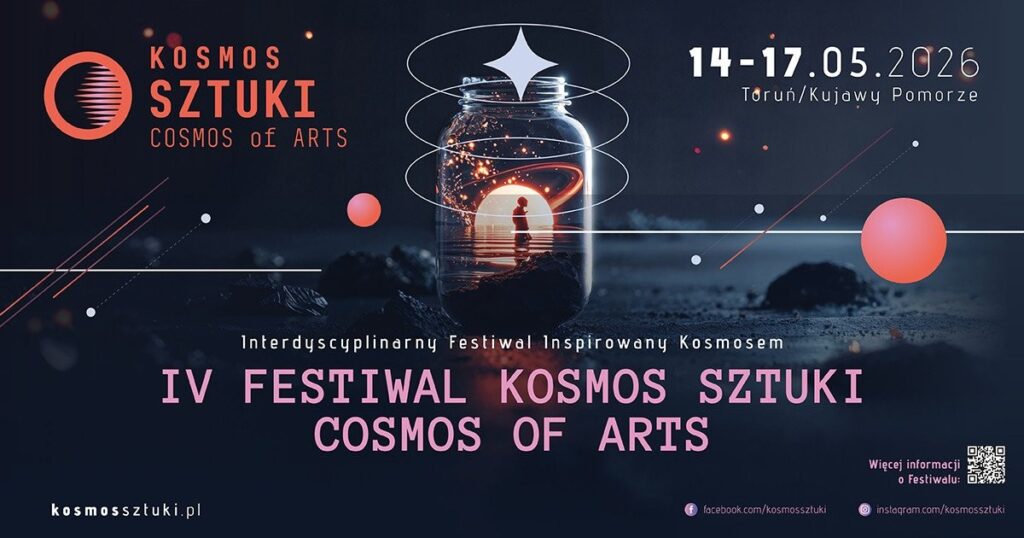 Oficjalny plakat informujący o terminie IV edycji Festiwalu Kosmos Sztuki