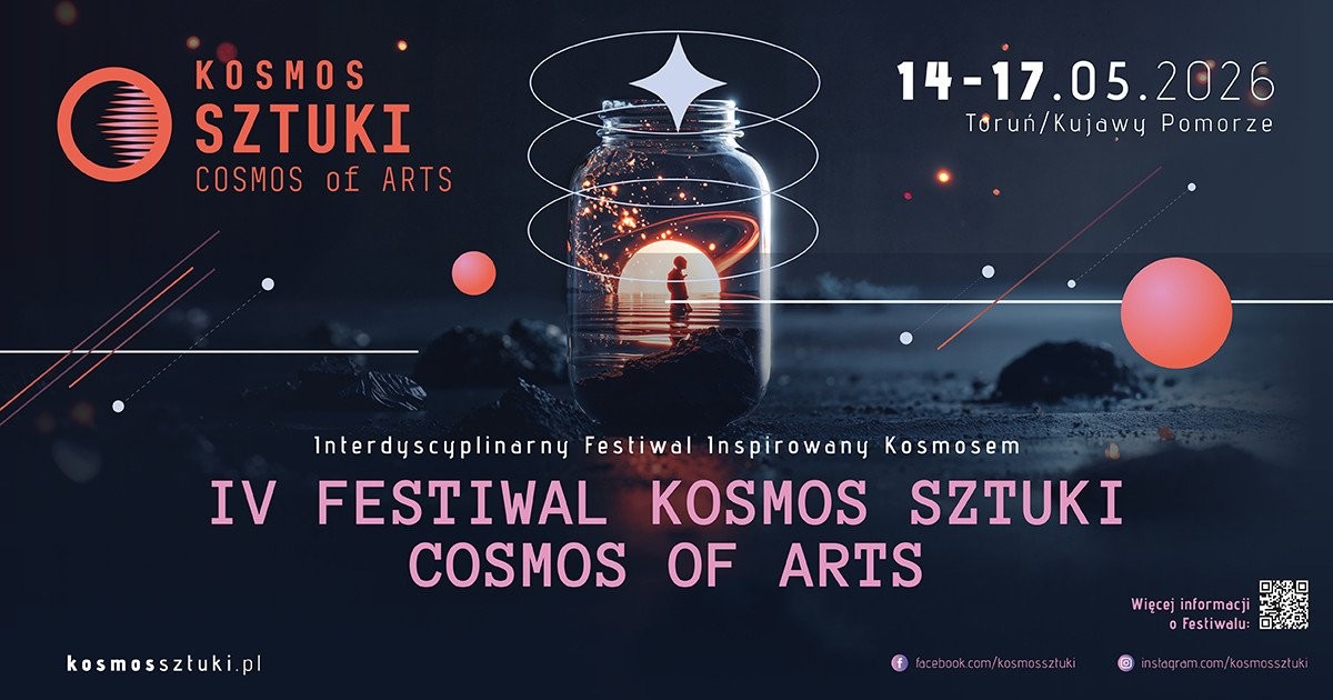 Oficjalny plakat informujący o terminie IV edycji Festiwalu Kosmos Sztuki