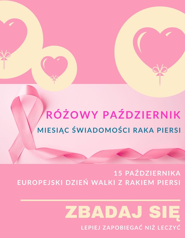 Grafika - Różowy październik – miesiąc świadomości raka piersi. Zadbaj o siebie!