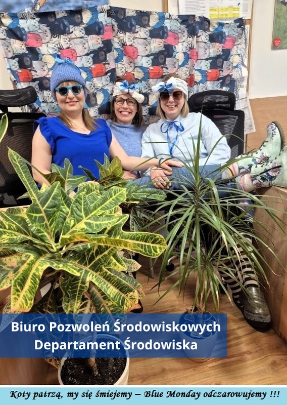 Pracowniczki Biura Pozwoleń Środowiskowych Departamentu Środowiska, zdjęcie na konkurs „Odczarujmy Blue Monday” 2026