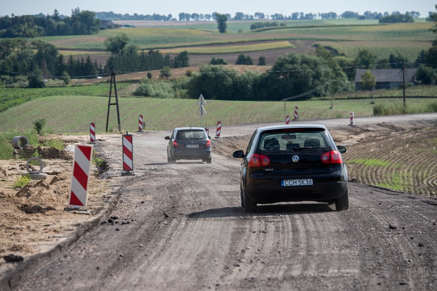 Budowa drogi wojewódzkiej nr 548 na trasie Stolno-Wąbrzeźno, fot. Łukasz Piecyk