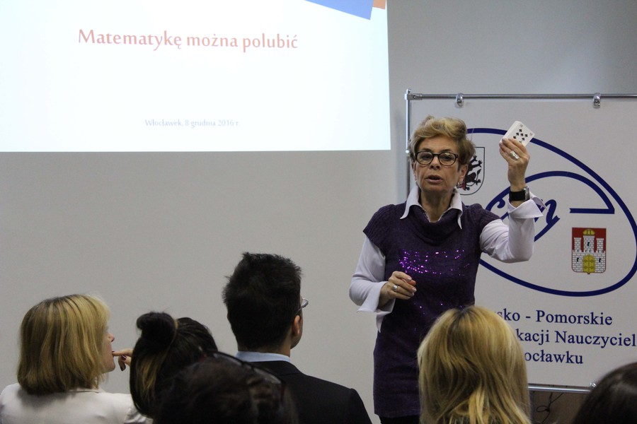 Elżbieta Gyzińska podczas prezentacji Wesoła matematyka