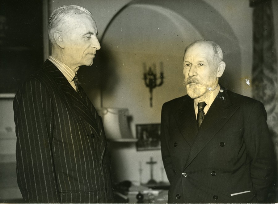 W. Raczkiewicz, premier Tomasz Arciszewski, Londyn 30.11.1944, fot. Archiwum Emigracji UMK