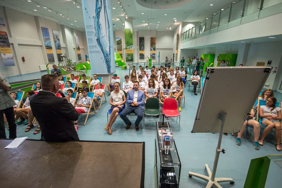 „Science show”, który zainaugurował obóz naukowy w ramach projektu „Region Nauk Ścisłych”, fot. Szymon Zdziebło