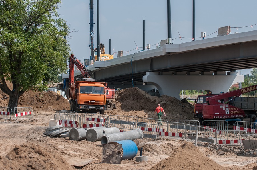 Budowa linii do Fordonu na wysokości stacji Bydgoszcz Wschód, fot. Tymon Markowski