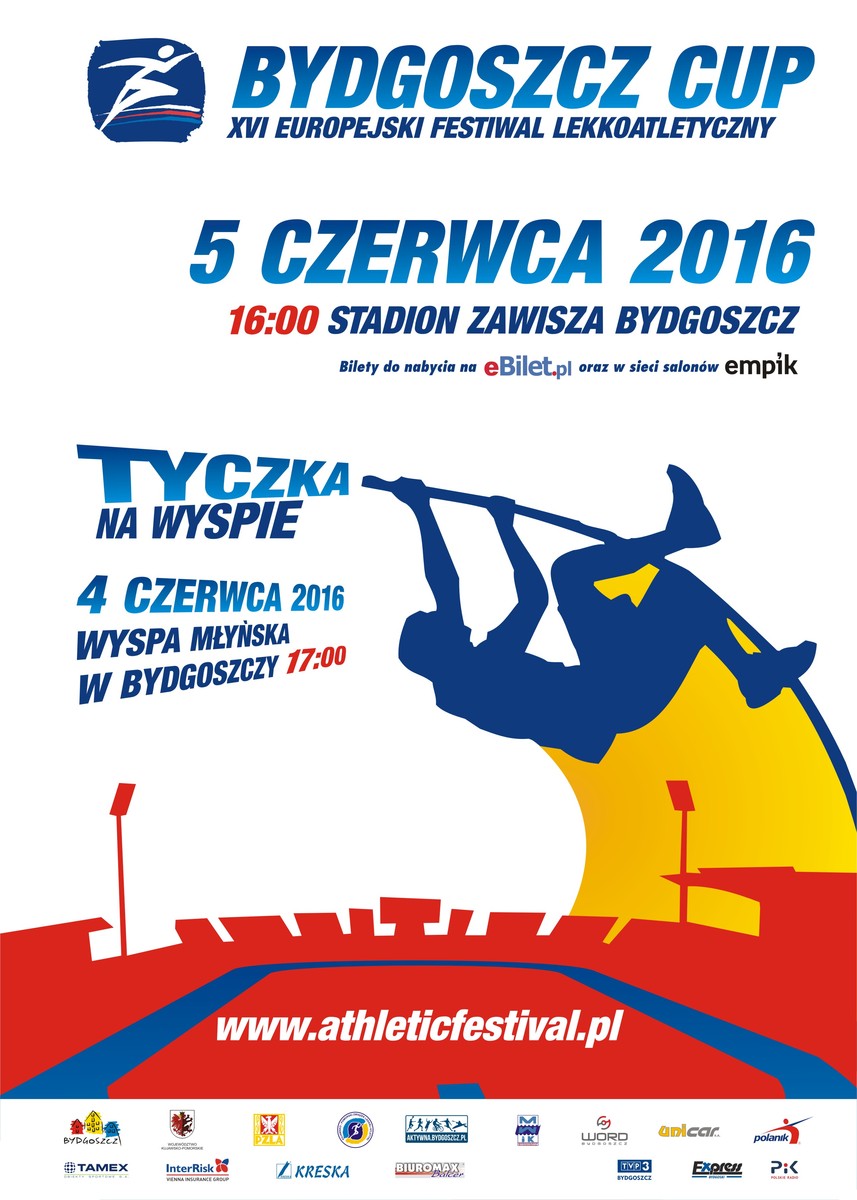 Plakat - XVI edycja Europejskiego Festiwalu Lekkoatletycznego Bydgoszcz Cup