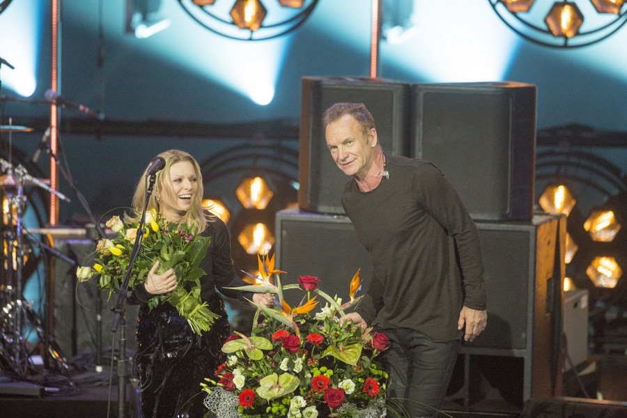 Sting i Anna Maria Jopek podczas gali telewizyjnej w CKK Jordanki w Toruniu, fot. Daniel Pach
